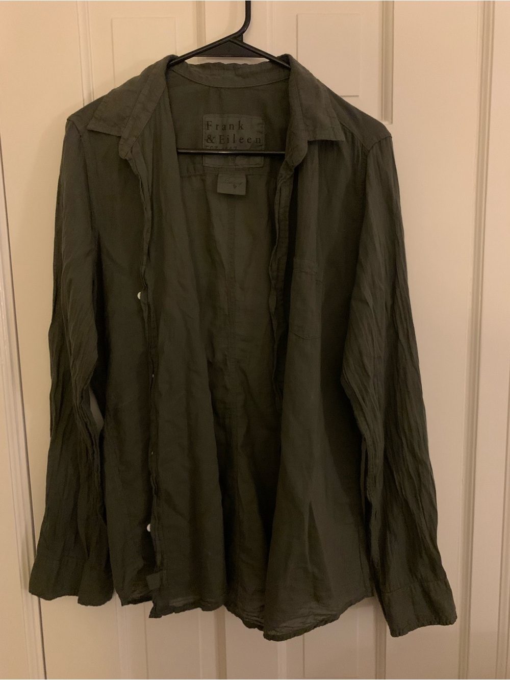 Frank & Eileen Olive-Tone Relaxed Button-Up Shirt